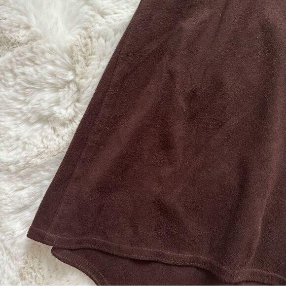 Max Studios Vintage brown suede midi high low skirt - Picture 5 of 12